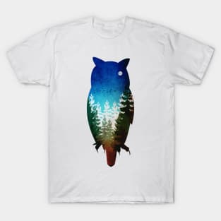 Owl and forest silhuette T-Shirt